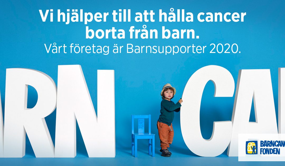 Vi stödjer Barncancerfonden